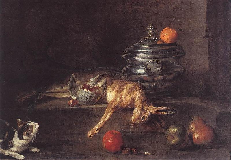 jean-Baptiste-Simeon Chardin The Silver Tureen oil painting image